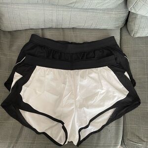 Women's Black and White Shorts